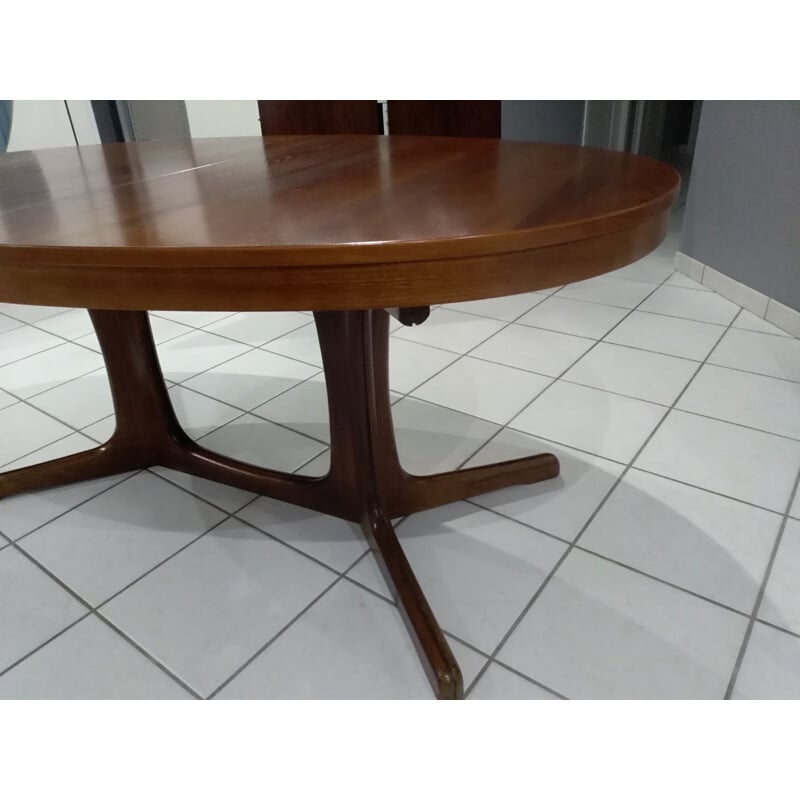 Vintage oval extensible table Baumann 1970