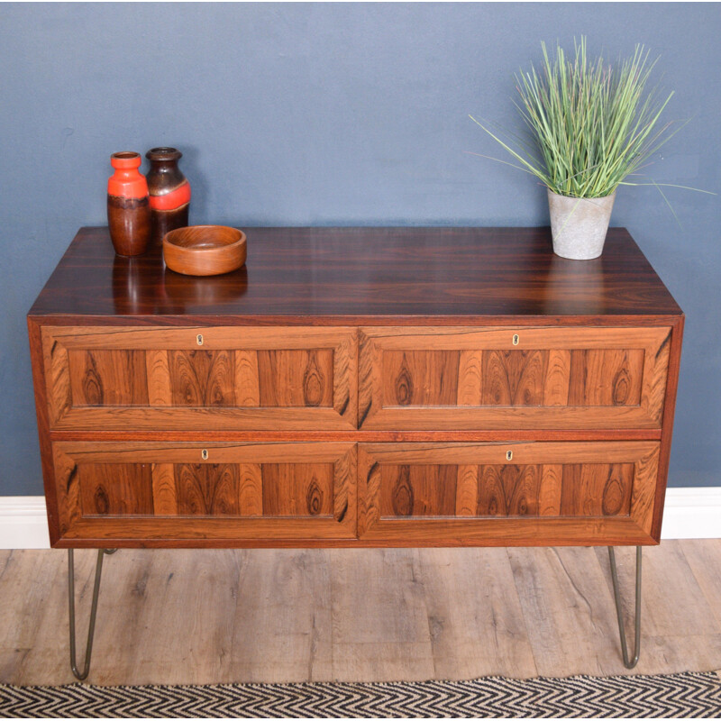 Vintage Rosewood Danish Chest Of Drawers Sideboard Cabinet