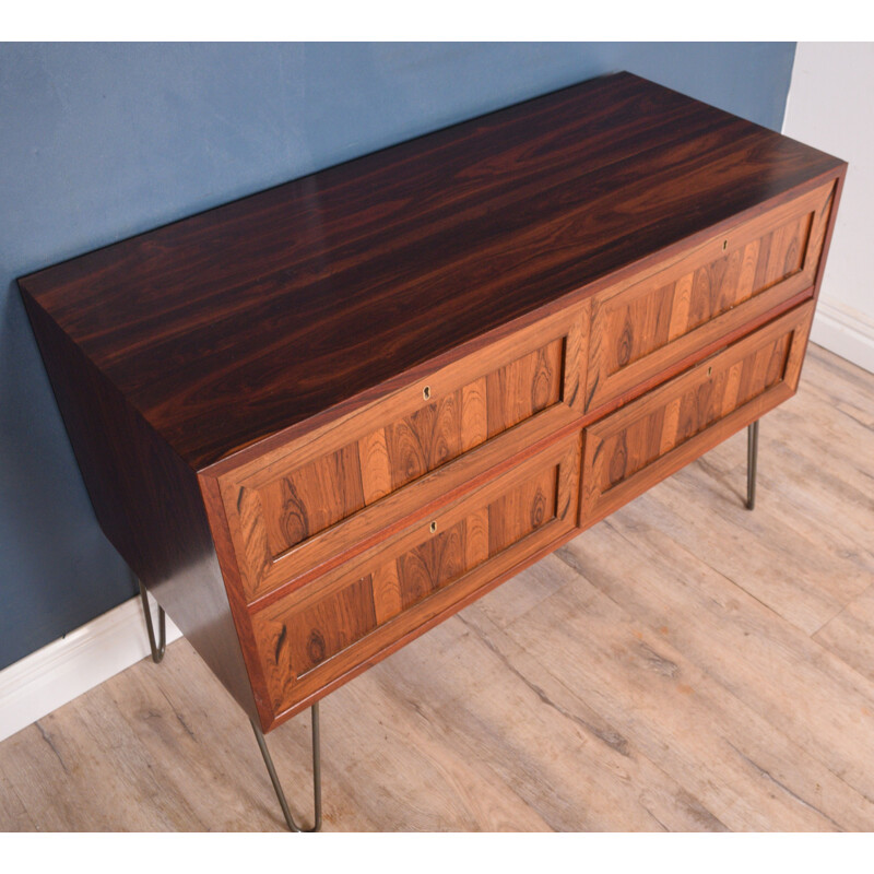 Vintage Rosewood Danish Chest Of Drawers Sideboard Cabinet