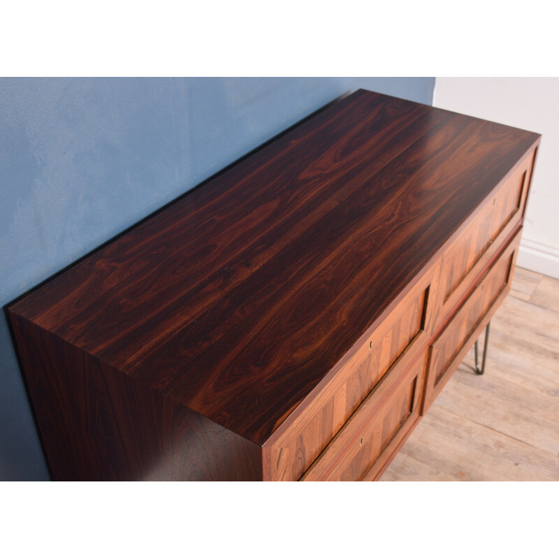 Vintage Rosewood Danish Chest Of Drawers Sideboard Cabinet