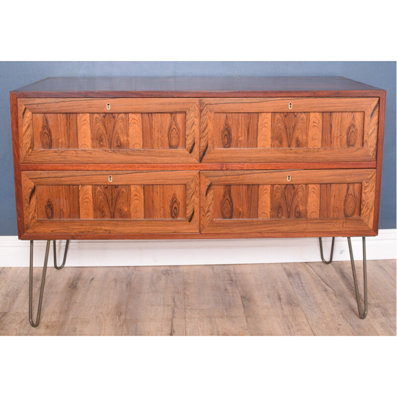 Vintage Rosewood Danish Chest Of Drawers Sideboard Cabinet