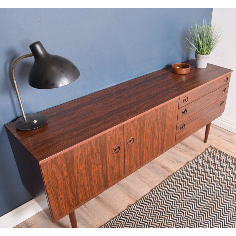 Long vintage Greaves & Thomas Sideboard Cabinet Rosewood 1970s