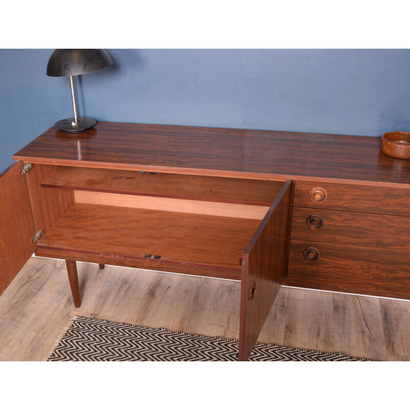 Long vintage Greaves & Thomas Sideboard Cabinet Rosewood 1970s