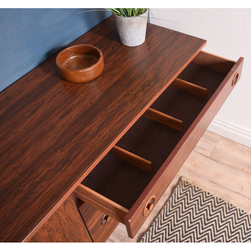 Long vintage Greaves & Thomas Sideboard Cabinet Rosewood 1970s