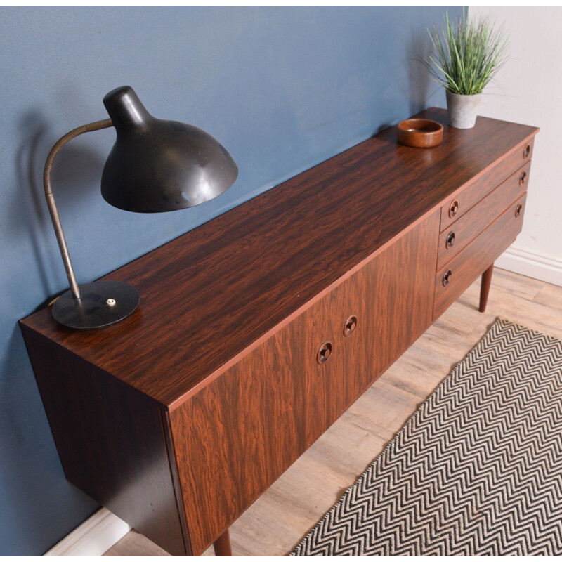 Long vintage Greaves & Thomas Sideboard Cabinet Rosewood 1970s