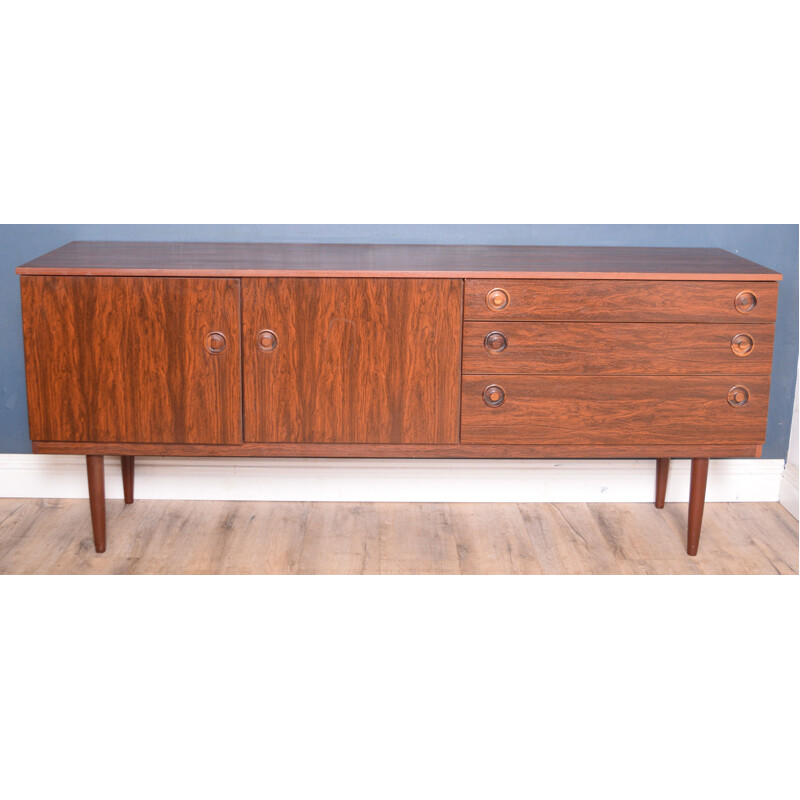 Long vintage Greaves & Thomas Sideboard Cabinet Rosewood 1970s