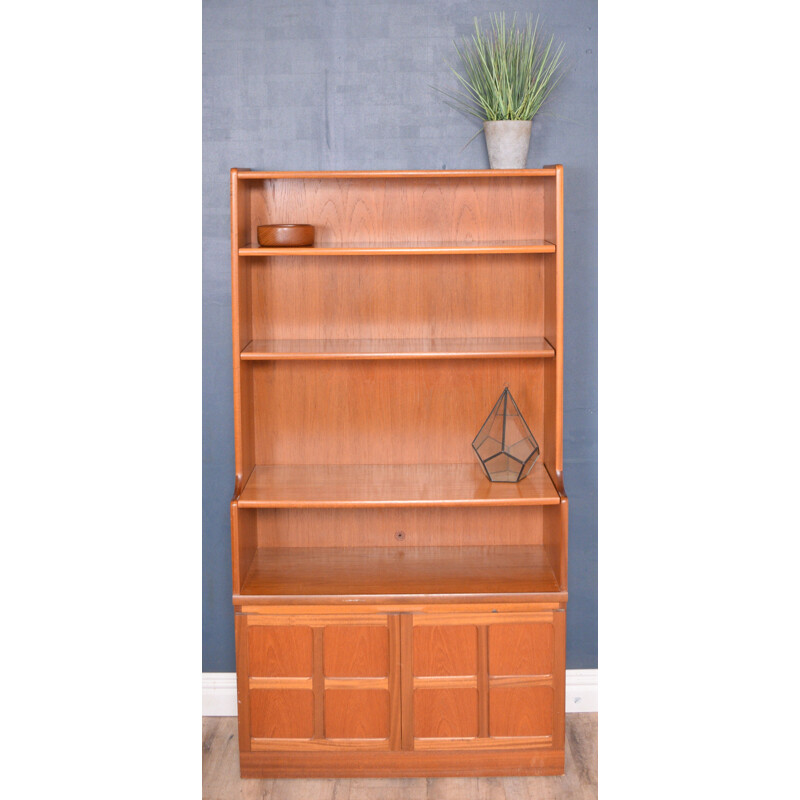 Vintage Teak Nathan Squares Bookcase Cabinet 1960s