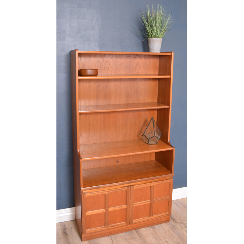 Vintage Teak Nathan Squares Bookcase Cabinet 1960s