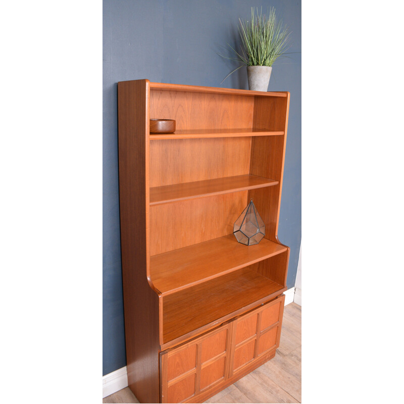 Vintage Teak Nathan Squares Bookcase Cabinet 1960s