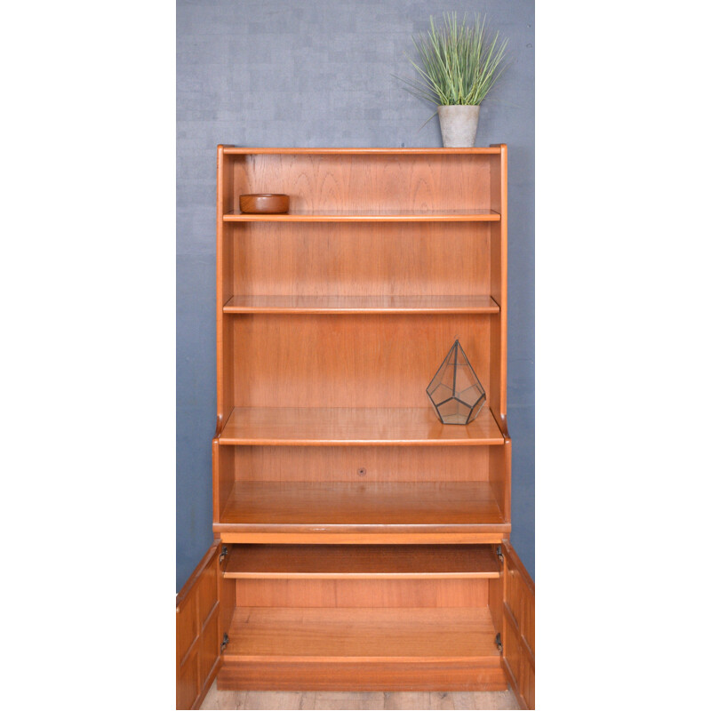 Vintage Teak Nathan Squares Bookcase Cabinet 1960s