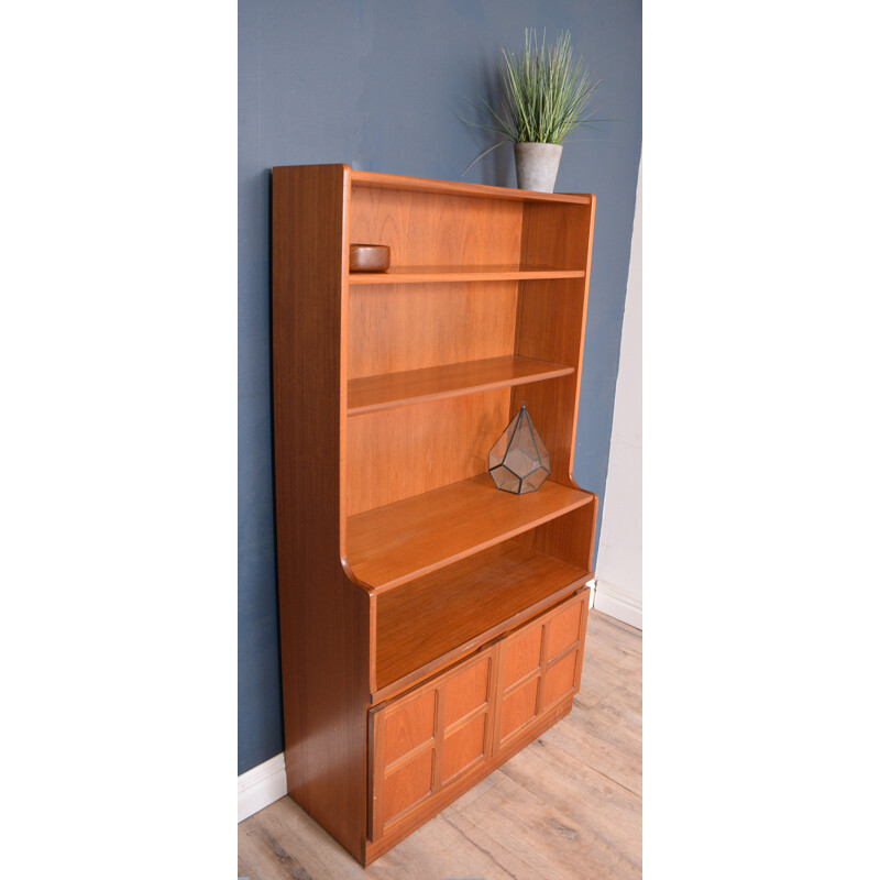 Vintage Teak Nathan Squares Bookcase Cabinet 1960s