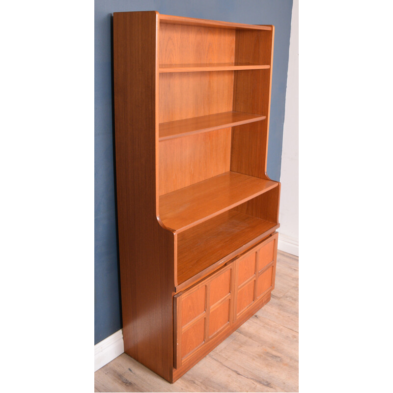 Vintage Teak Nathan Squares Bookcase Cabinet 1960s
