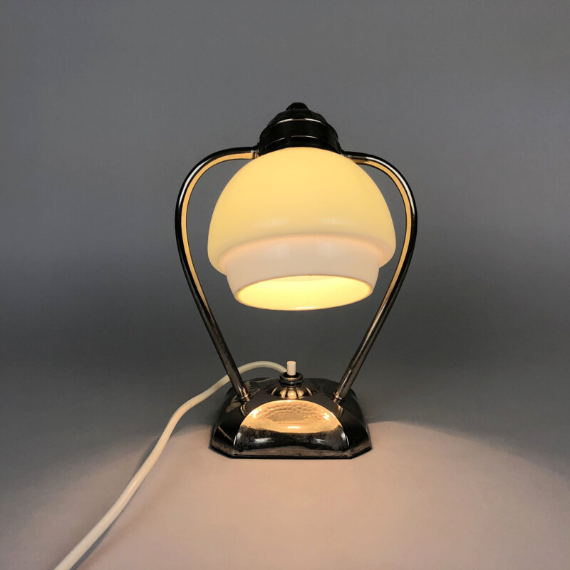 Vintage Chrome Table Lamp  Lantern, Art Deco 1930s