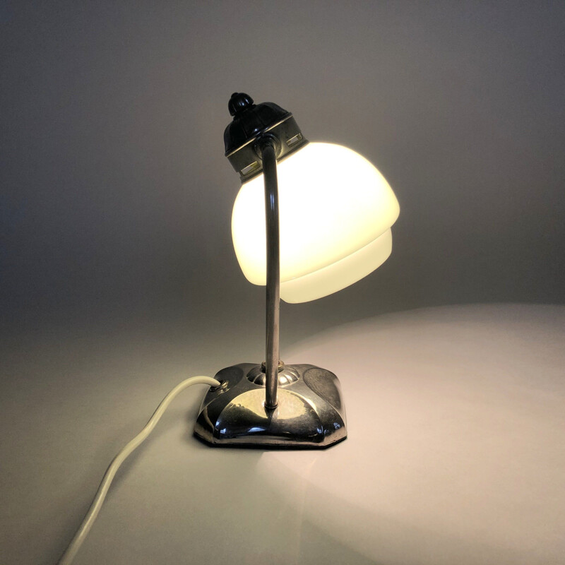 Vintage Chrome Table Lamp  Lantern, Art Deco 1930s