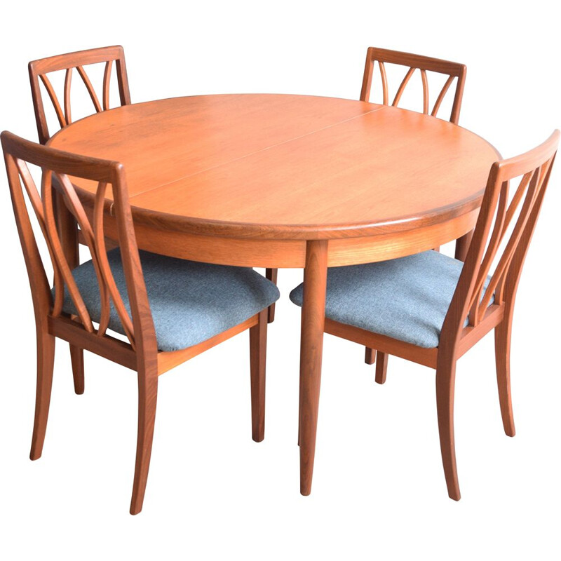 Vintage Teak G Plan Table & 4 Chairs By Viktor Wilkins 1950s