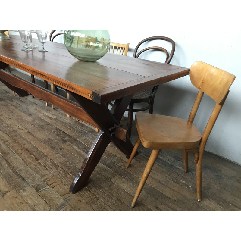 Large vintage farmhouse table Vintage country pine table 1950 