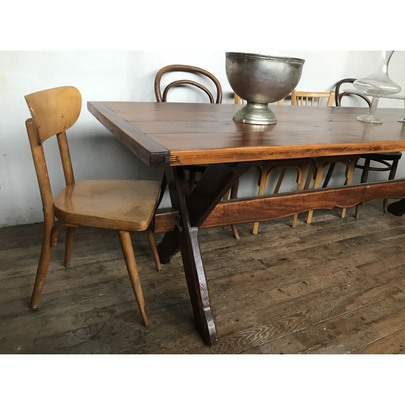 Large vintage farmhouse table Vintage country pine table 1950 