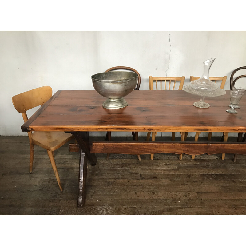 Large vintage farmhouse table Vintage country pine table 1950 