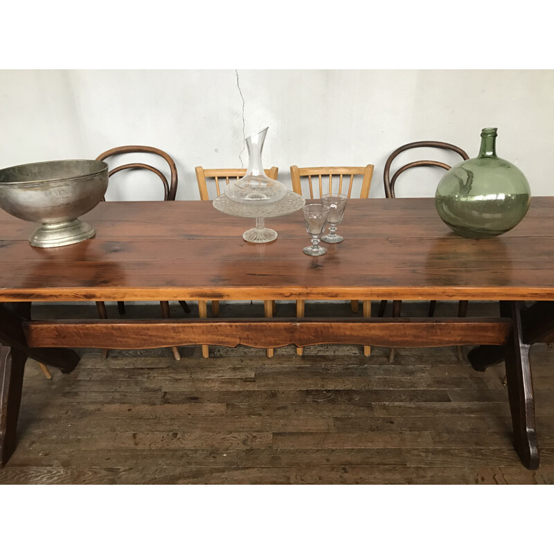 Large vintage farmhouse table Vintage country pine table 1950 