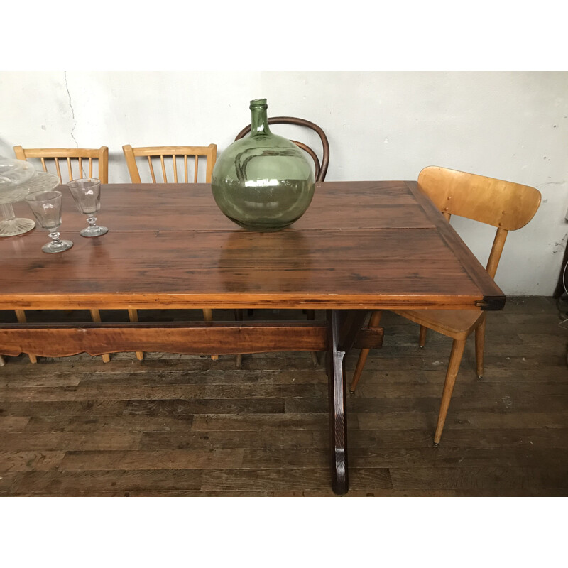 Large vintage farmhouse table Vintage country pine table 1950 