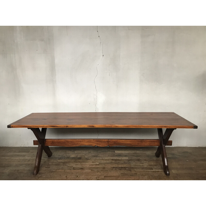 Large vintage farmhouse table Vintage country pine table 1950 
