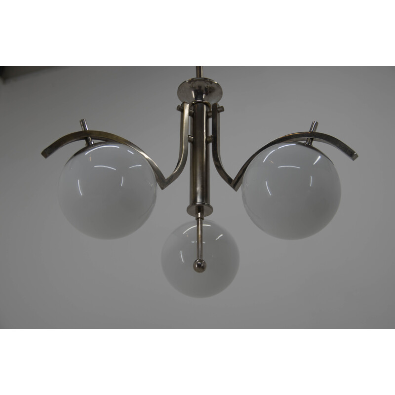 Vintage Chrome-plated Chandelier Art Deco 1920s