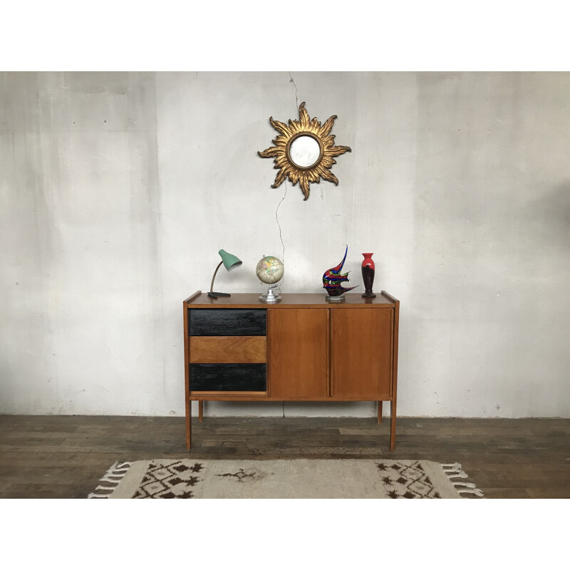 Vintage sideboard tv stand light oak scandinavian 1950