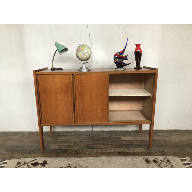 Vintage sideboard tv stand light oak scandinavian 1950