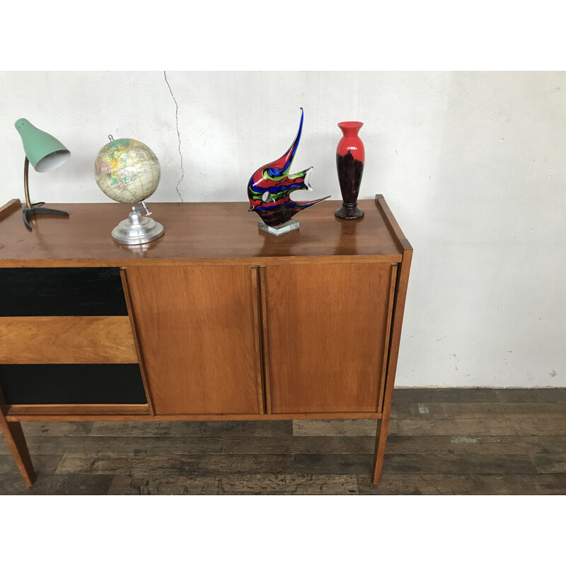 Vintage sideboard tv stand light oak scandinavian 1950