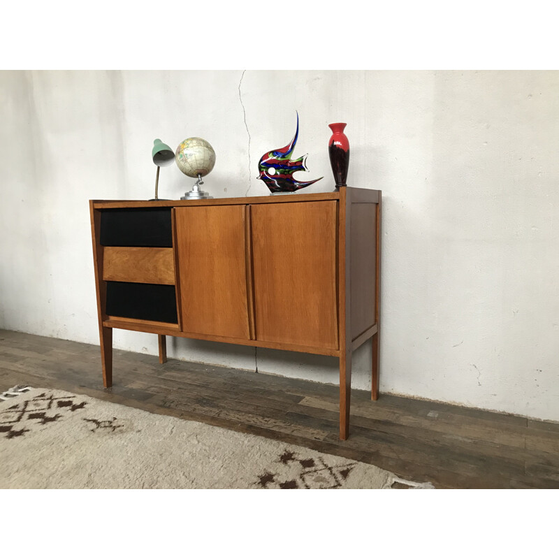 Vintage sideboard tv stand light oak scandinavian 1950