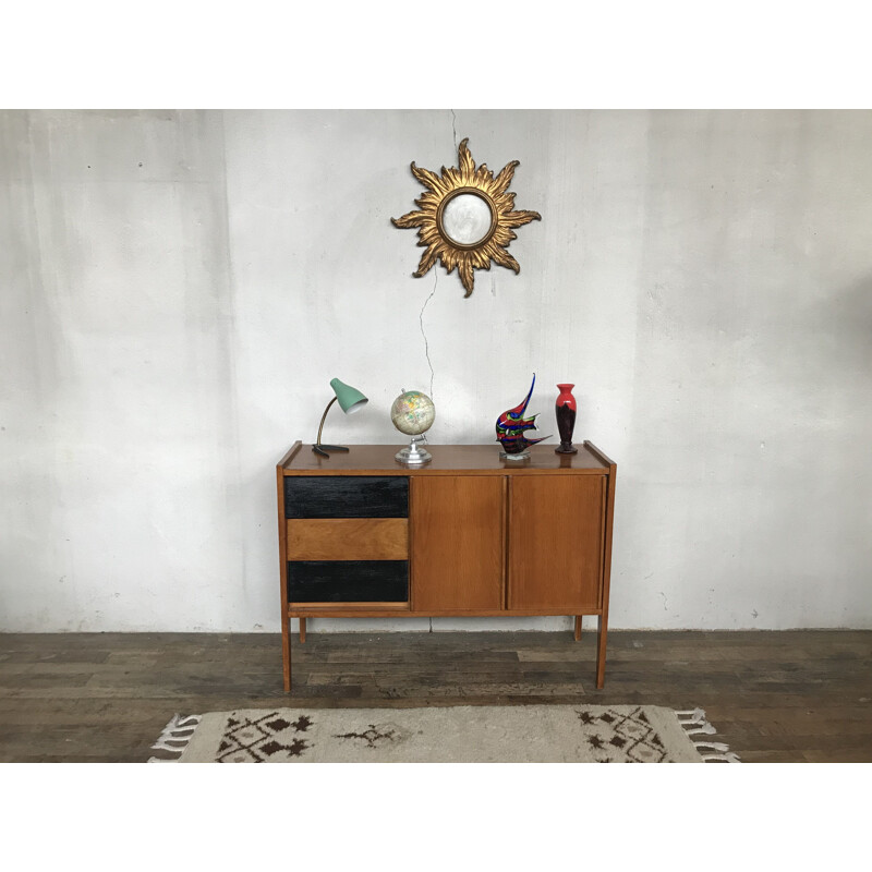 Vintage sideboard tv stand light oak scandinavian 1950