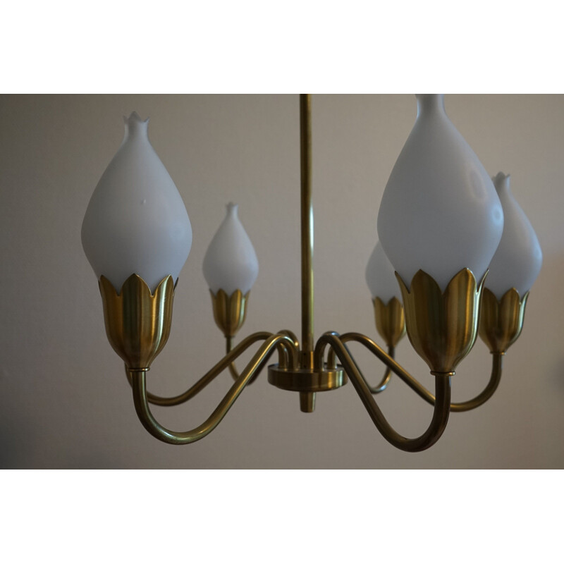 Vintage ceiling lamp Fog & Mørup tulip 1950s