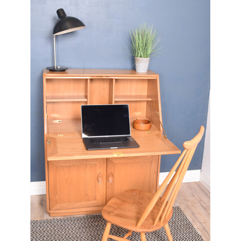 Vintage Ercol Blonde Elm Windsor 3860 Desk