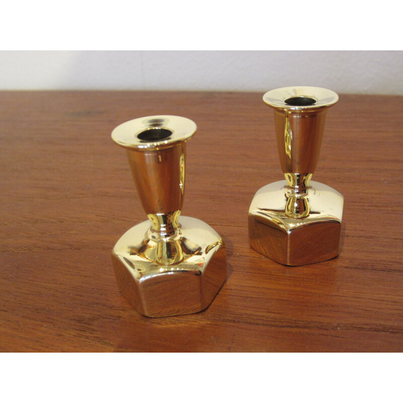 Pair of vintage L125 candleholders by Hans-Agne Jakobsson from Scandinavia