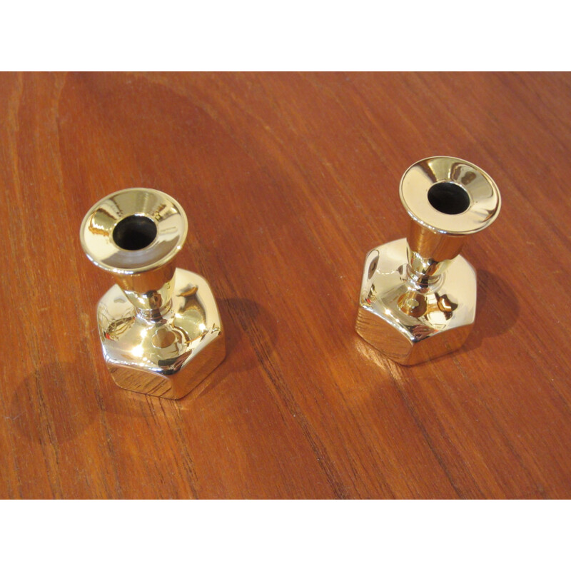 Pair of vintage L125 candleholders by Hans-Agne Jakobsson from Scandinavia