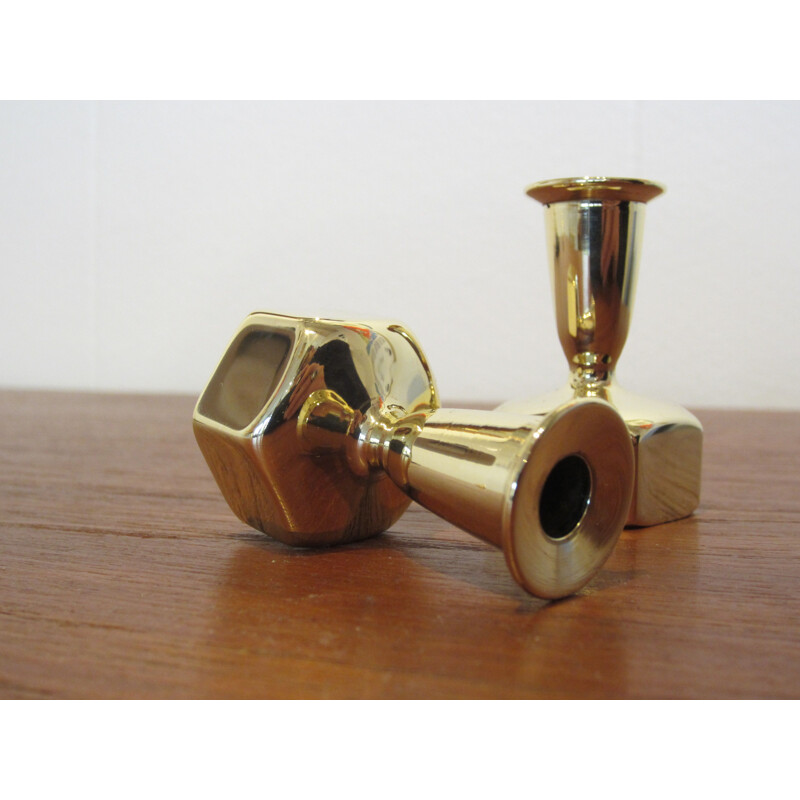 Pair of vintage L125 candleholders by Hans-Agne Jakobsson from Scandinavia