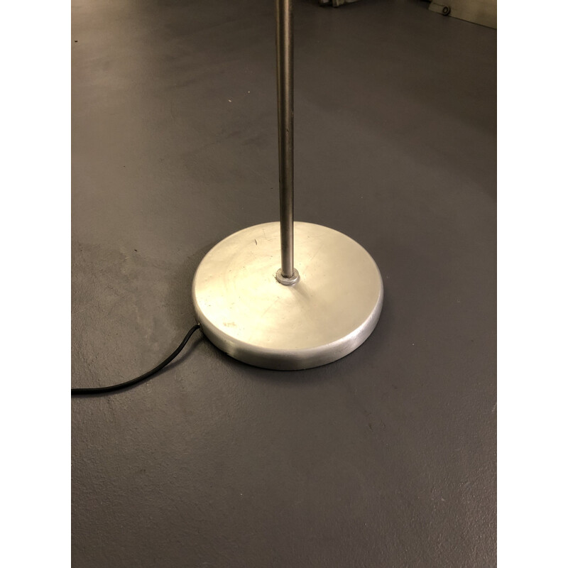 Lampadaire Vintage Nickel et laque avec diffuseur orientable de Stilux Milano 1960