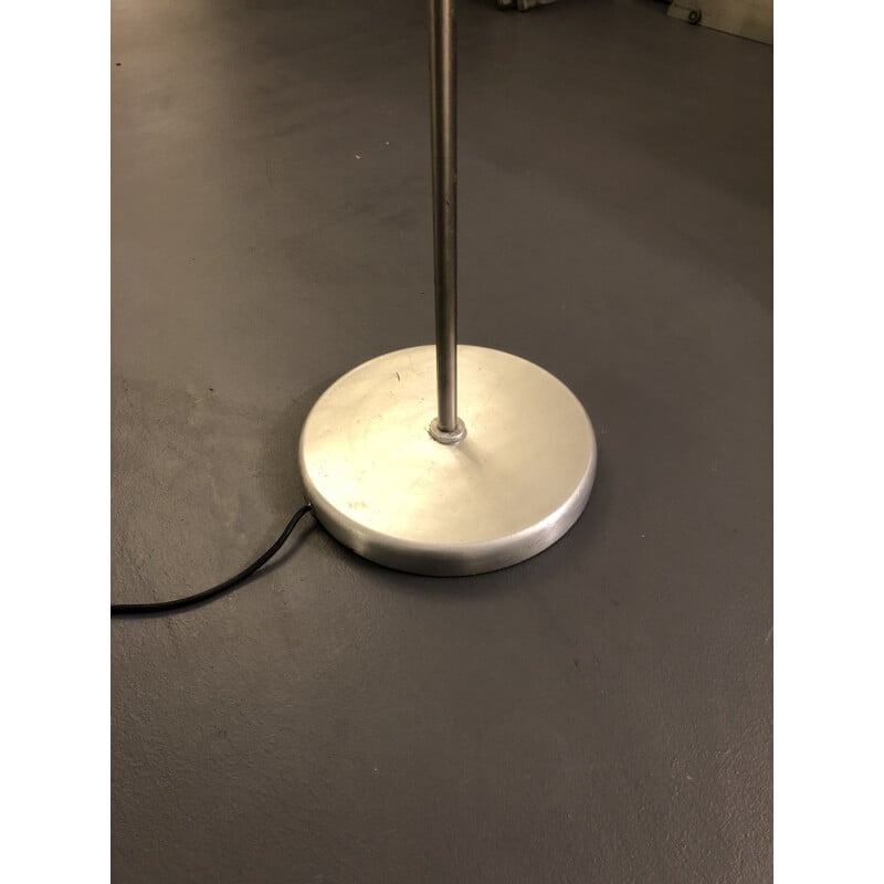 Vintage Nickel and lacquer floor lamp with orientable diffuser by Stilux Milano 1960