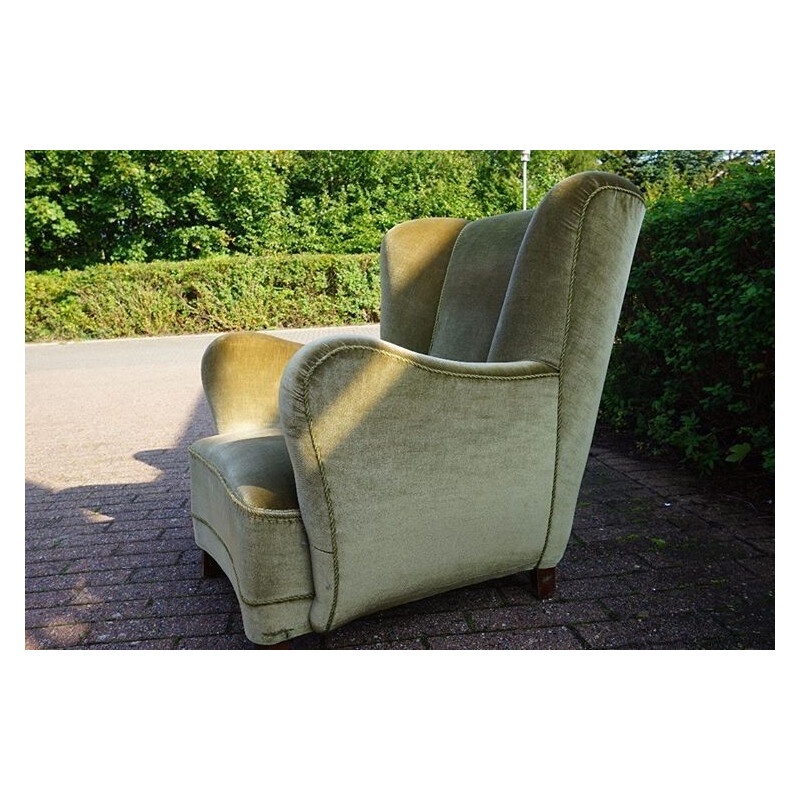 Vintage wingback easychair by a danish cabinetmaker 1940s