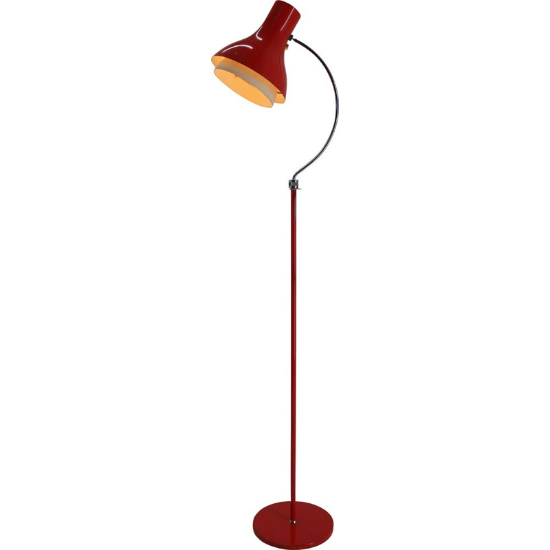 Vintage Red Adjustable Floor Lamp by Josef Hurka for Napako, 1960s