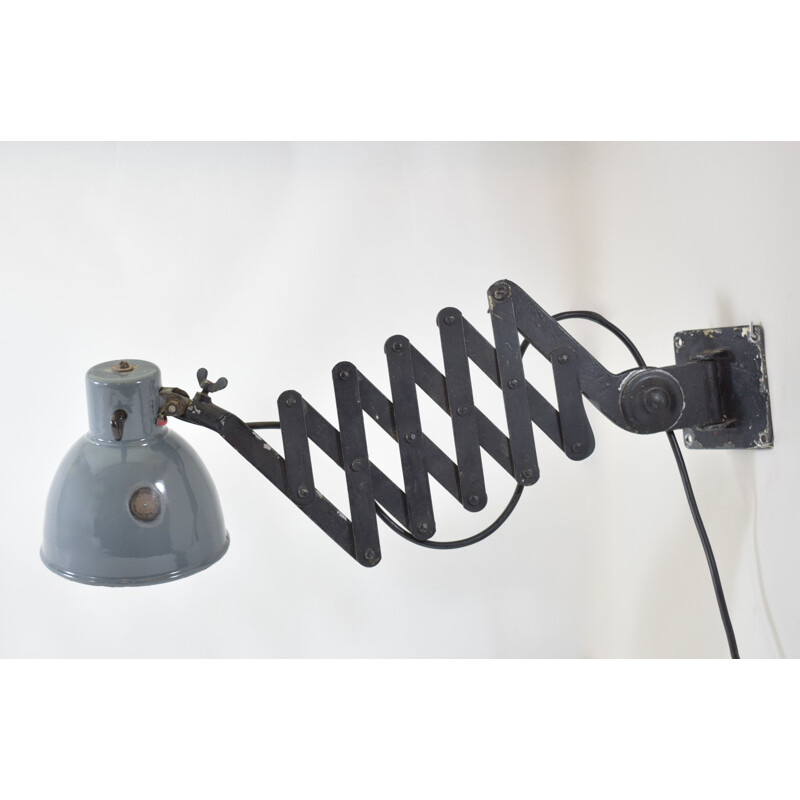 Vintage industrial wall lamp Scissors Rech bauhaus 1930
