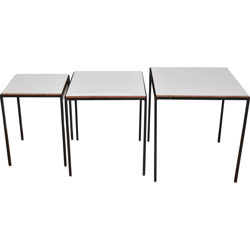 Set of 3 vintage nesting tables by Cees Braakman for Pastoe 1950s