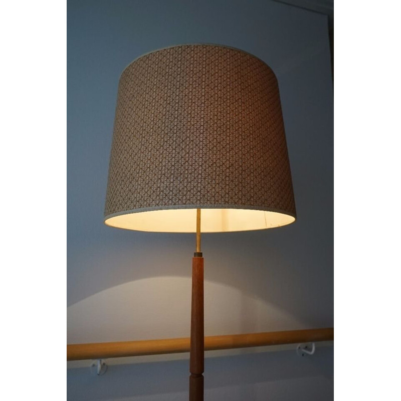 Vintage Teak floor lamp with lamp shade danish 1950