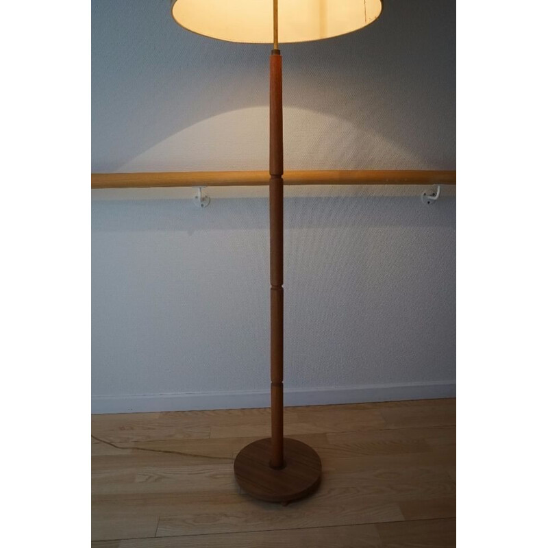 Vintage Teak floor lamp with lamp shade danish 1950