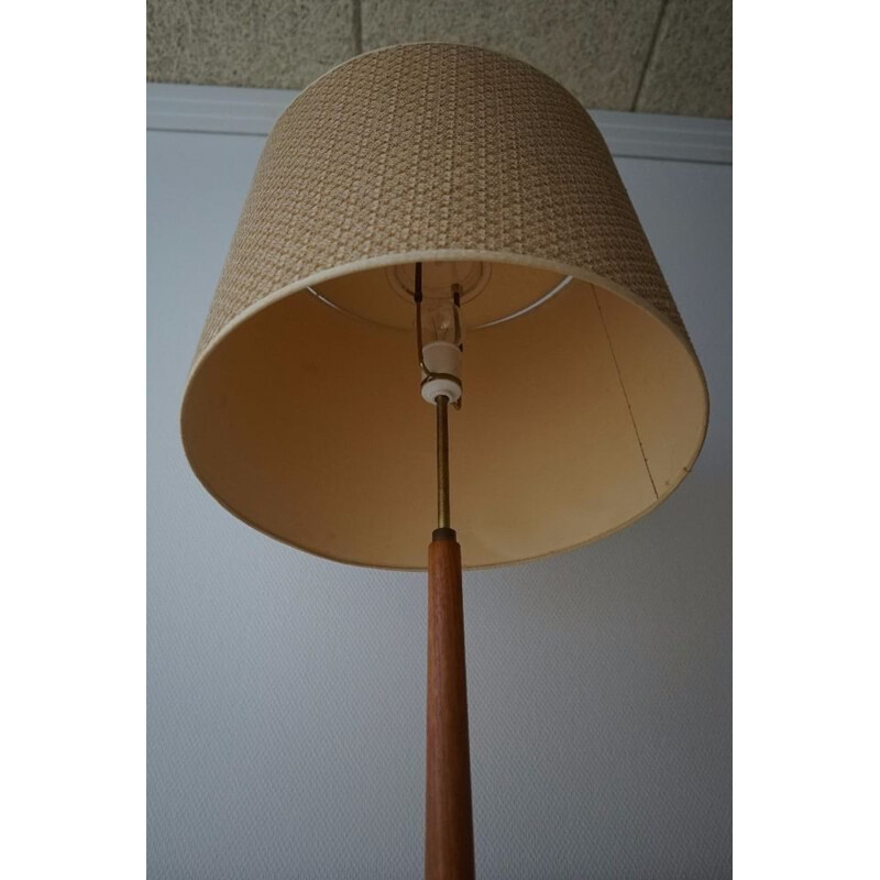 Vintage Teak floor lamp with lamp shade danish 1950