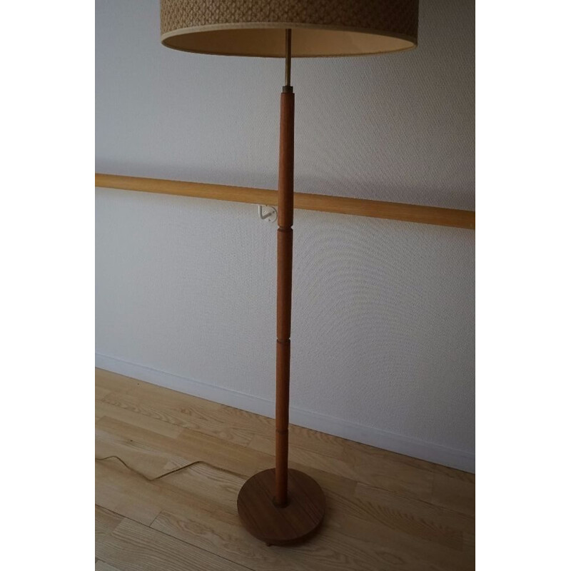 Vintage Teak floor lamp with lamp shade danish 1950