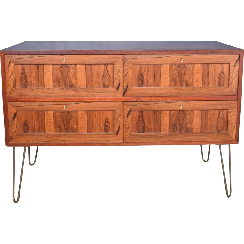 Vintage Rosewood Danish Chest Of Drawers Sideboard Cabinet