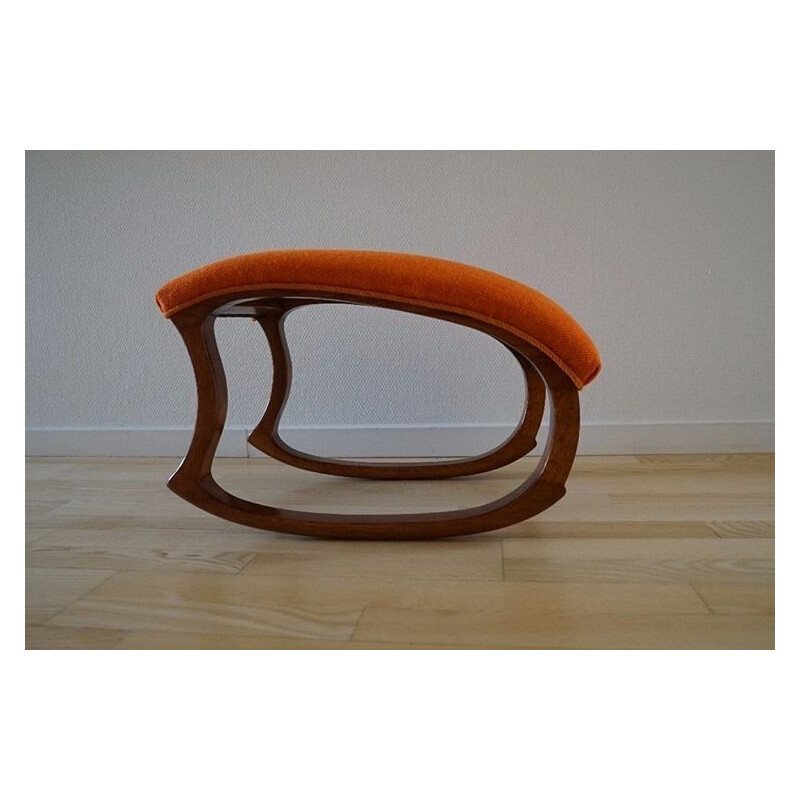 Vintage Model 16 rocking stool for Slagelse Møbelværk Alfred Christensen 1944
