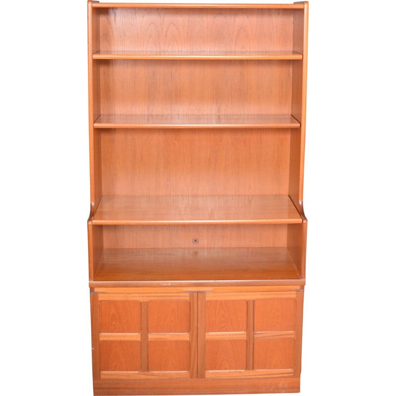 Vintage Teak Nathan Squares Bookcase Cabinet 1960s