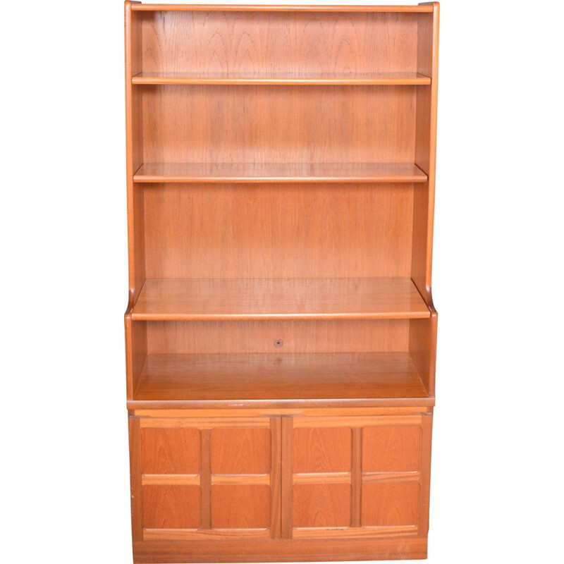 Vintage Teak Nathan Squares Bookcase Cabinet 1960s